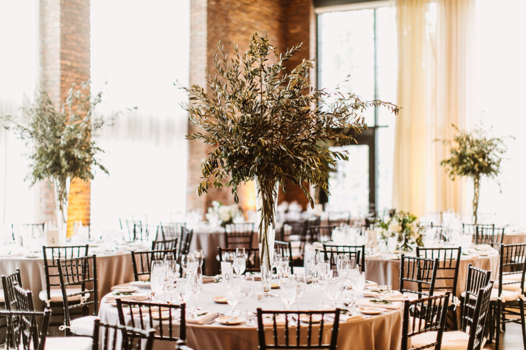Roundhouse wedding flowers tall floral centerpiece